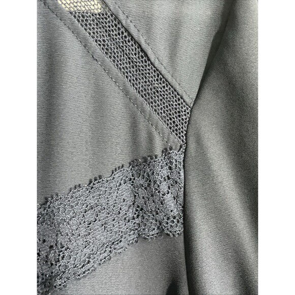Lauren Conrad Large Blue Lace Detail Blouse Lightweight Feminine Romantic - Picture 7 of 15